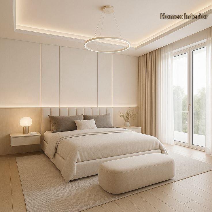 Mẫu phòng ngủ theo phương án phối màu sáng